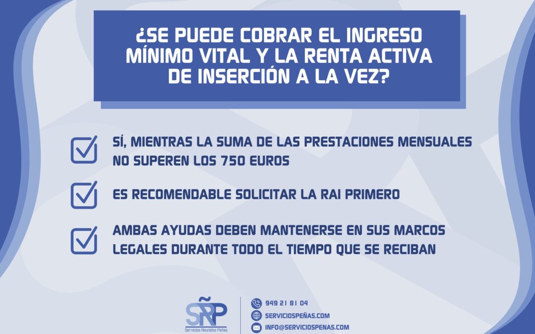 ¿Se puede cobrar el Ingreso Mínimo Vital y la Renta Activa de Inserción a la vez?