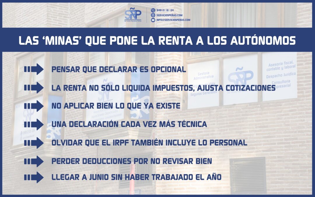Estas son las ‘minas’ que pone la Renta 2026 a los autónomos
